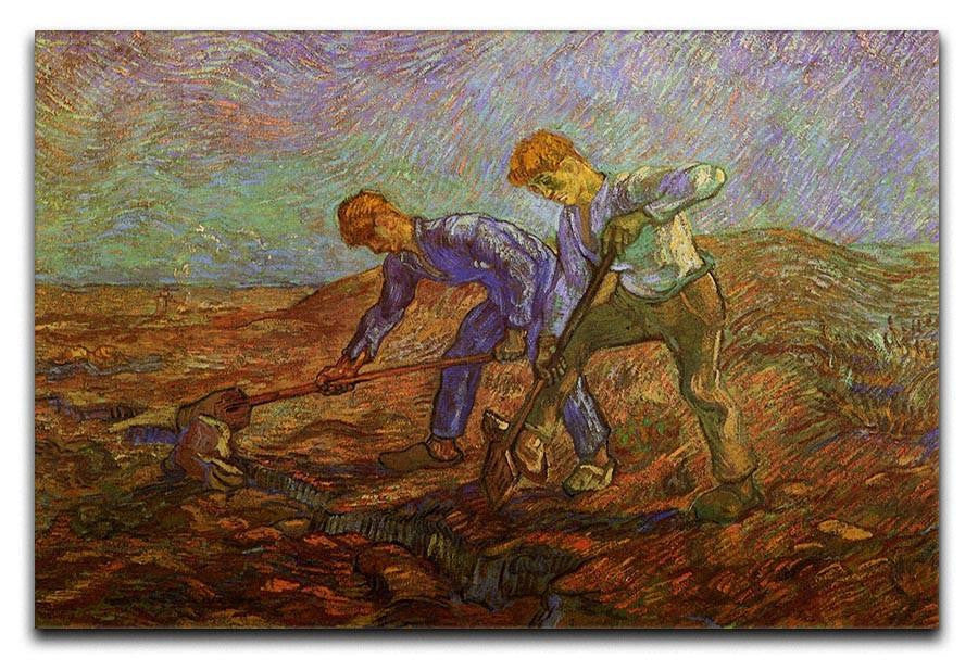 Two Peasants Digging by Van Gogh Canvas Print & Poster  - Canvas Art Rocks - 1