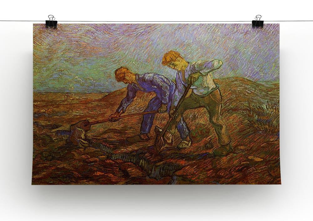 Two Peasants Digging by Van Gogh Canvas Print & Poster - Canvas Art Rocks - 2
