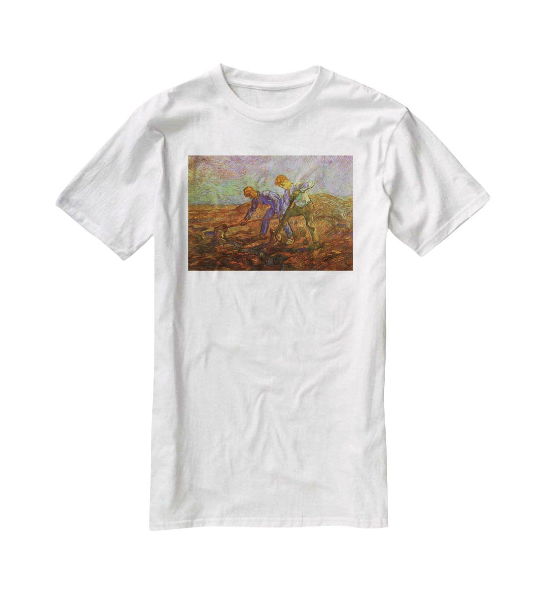 Two Peasants Digging by Van Gogh T-Shirt - Canvas Art Rocks - 5