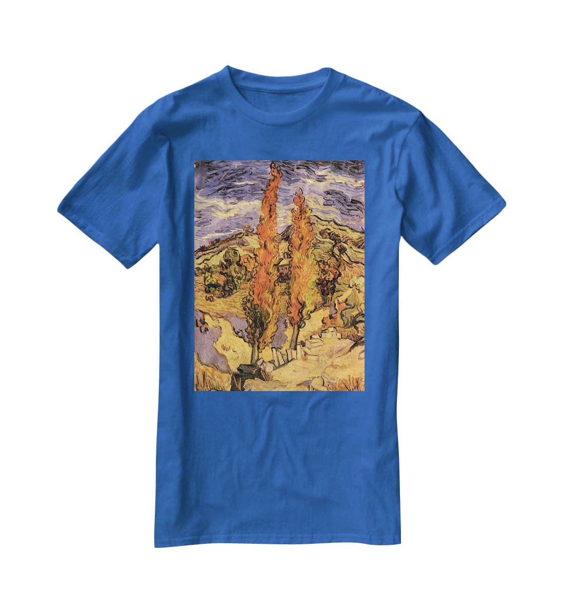 Two Poplars on a Road Through the Hills by Van Gogh T-Shirt - Canvas Art Rocks - 2