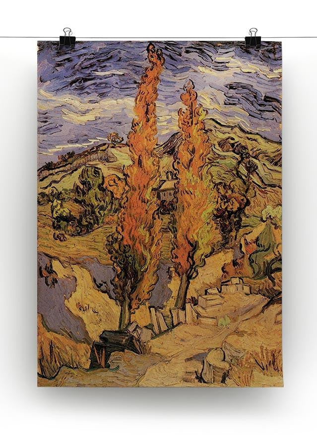 Two Poplars on a Road Through the Hills by Van Gogh Canvas Print & Poster - Canvas Art Rocks - 2