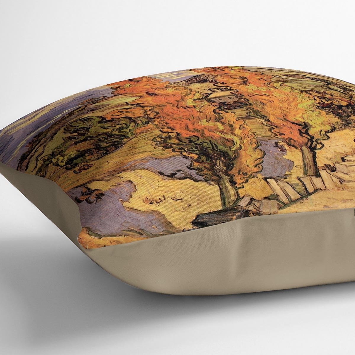 Two Poplars on a Road Through the Hills by Van Gogh Throw Pillow