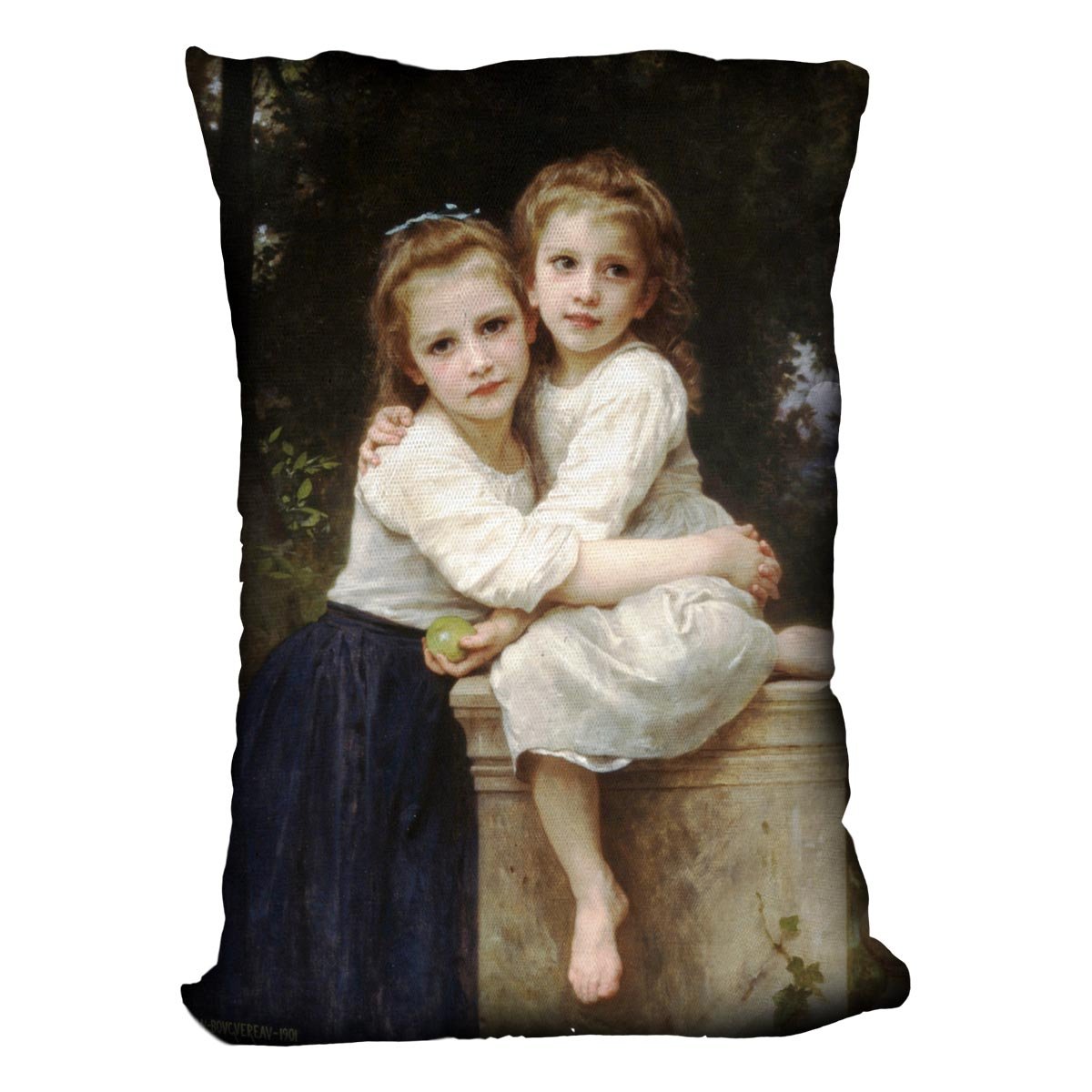 Two Sisters By Bouguereau Throw Pillow