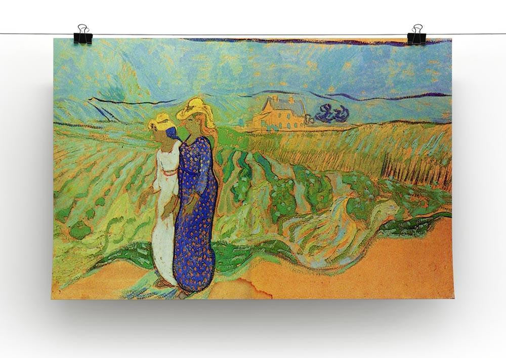 Two Women Crossing the Fields by Van Gogh Canvas Print & Poster - Canvas Art Rocks - 2
