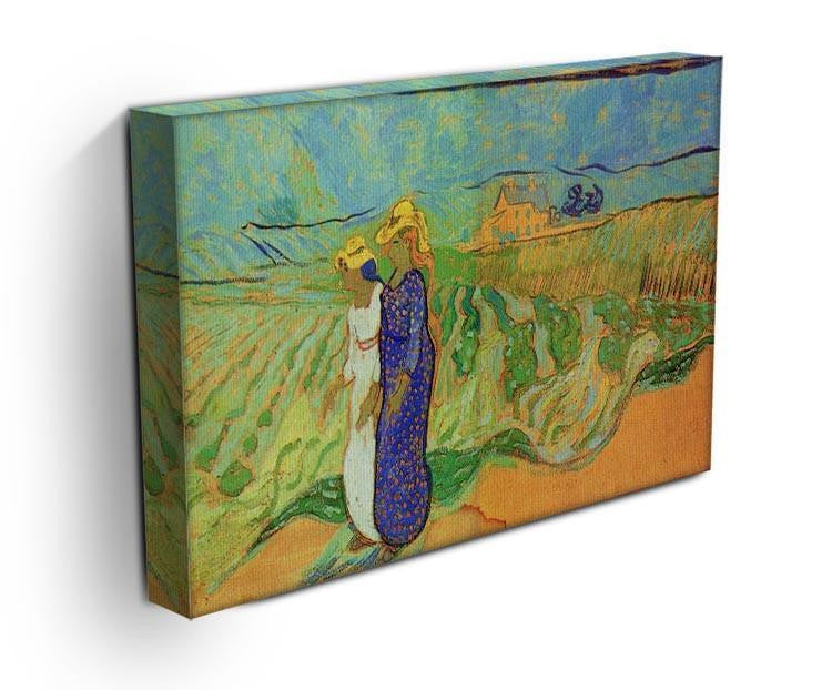 Two Women Crossing the Fields by Van Gogh Canvas Print & Poster - Canvas Art Rocks - 3
