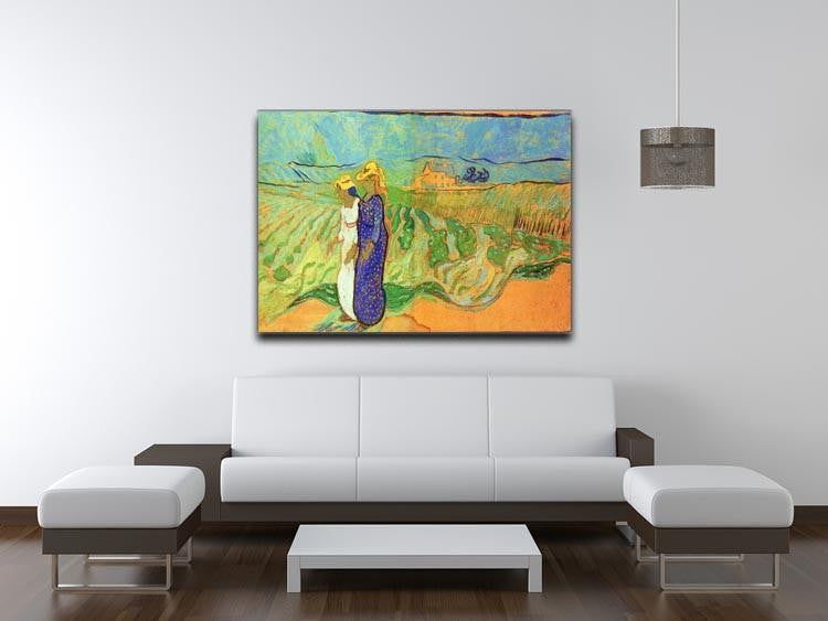 Two Women Crossing the Fields by Van Gogh Canvas Print & Poster - Canvas Art Rocks - 4