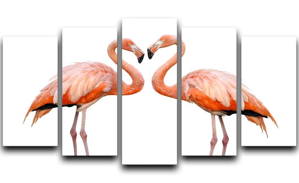 Two beautiful flamingos in love 5 Split Panel Canvas - Canvas Art Rocks - 1