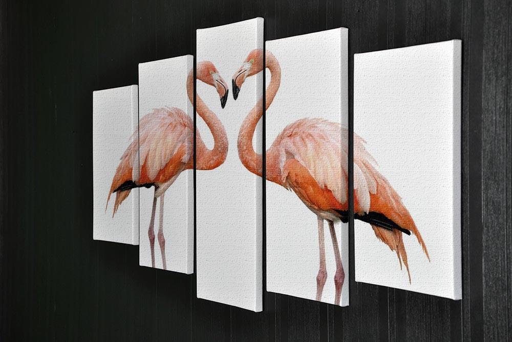 Two beautiful flamingos in love 5 Split Panel Canvas - Canvas Art Rocks - 2