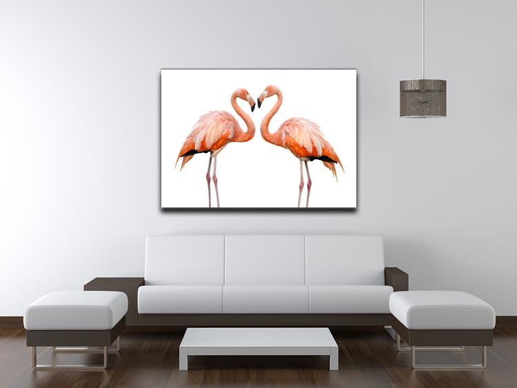 Two beautiful flamingos in love Canvas Print or Poster - Canvas Art Rocks - 4