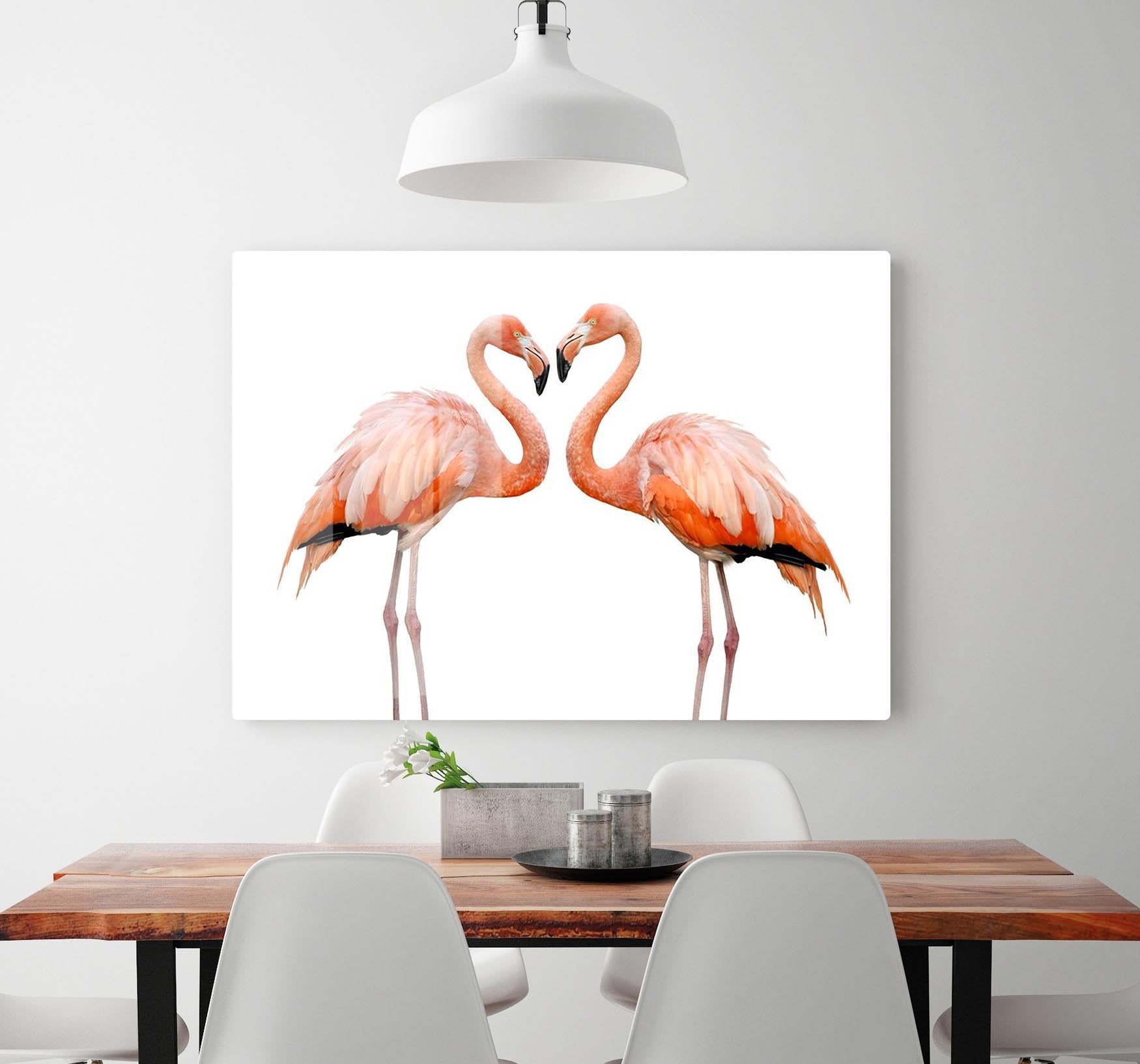 Two beautiful flamingos in love HD Metal Print - Canvas Art Rocks - 2