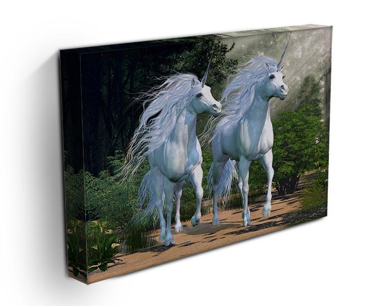 Two buck unicorns run together Canvas Print or Poster - Canvas Art Rocks - 3