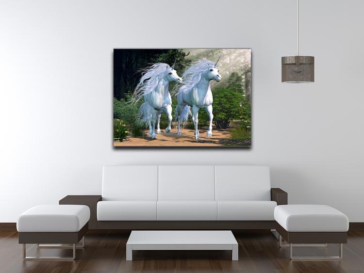 Two buck unicorns run together Canvas Print or Poster - Canvas Art Rocks - 4