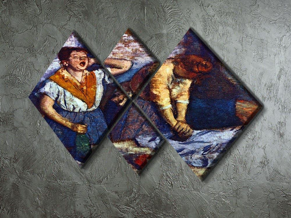 Two cleaning women by Degas 4 Square Multi Panel Canvas - Canvas Art Rocks - 2