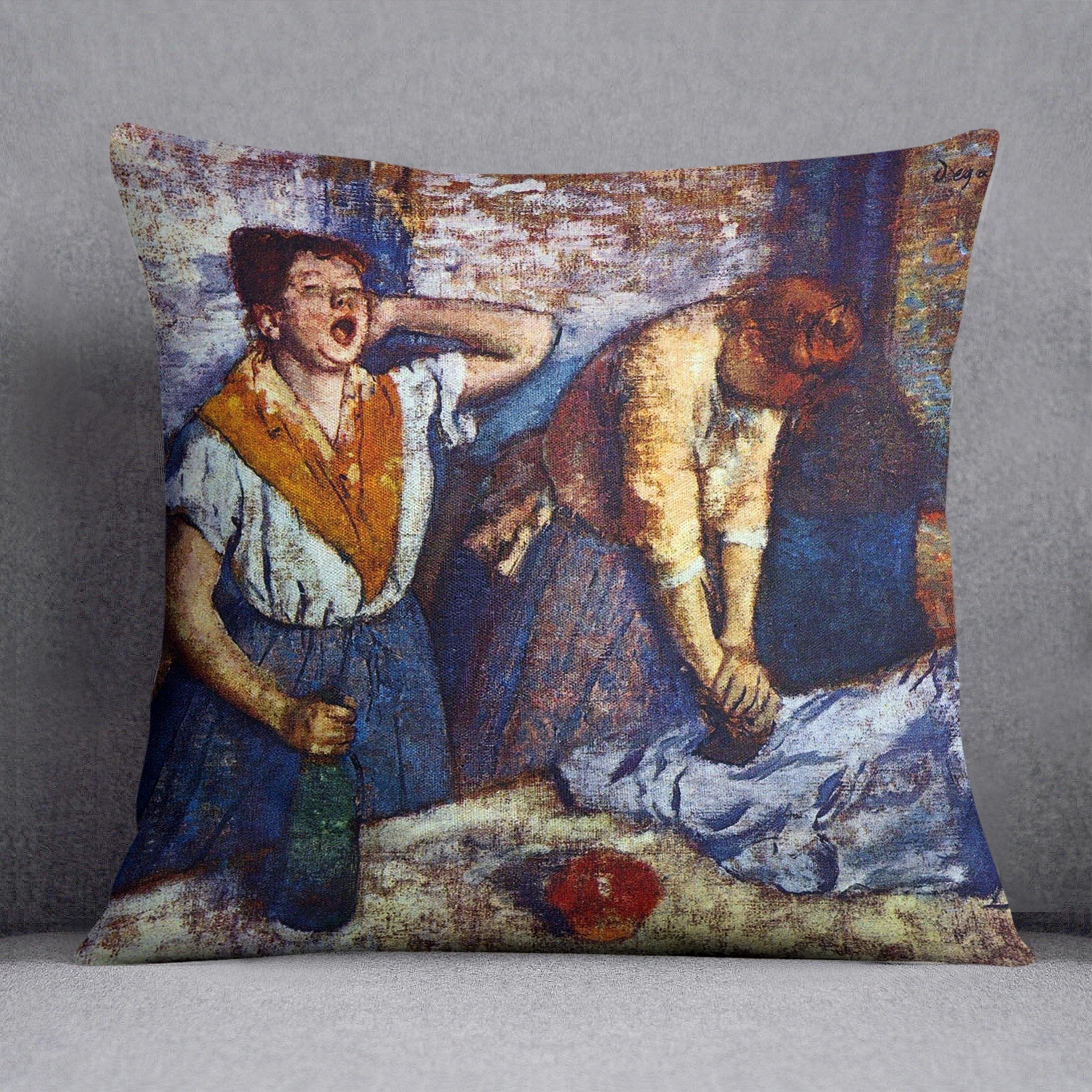 Two cleaning women by Degas Cushion