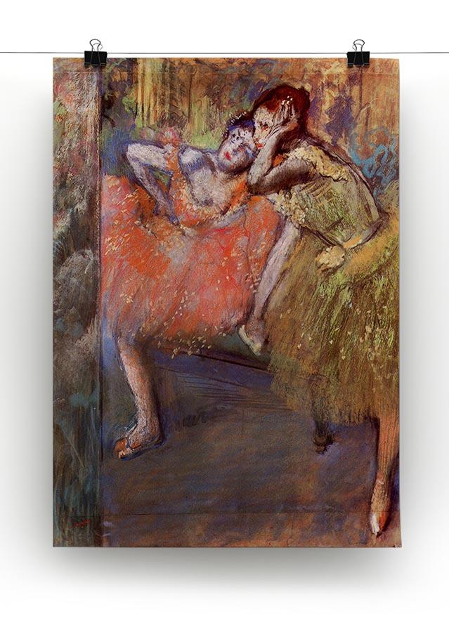 Two dancers behind the scenes by Degas Canvas Print or Poster - Canvas Art Rocks - 2