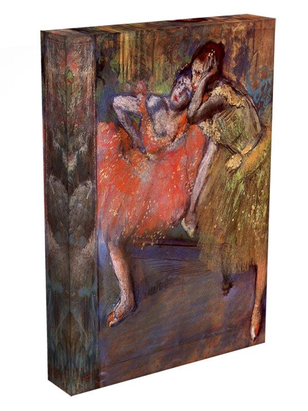 Two dancers behind the scenes by Degas Canvas Print or Poster - Canvas Art Rocks - 3