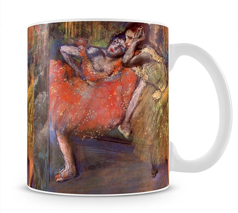 Two dancers behind the scenes by Degas Mug - Canvas Art Rocks - 1