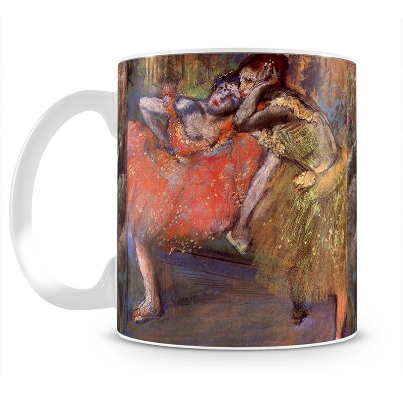 Two dancers behind the scenes by Degas Mug - Canvas Art Rocks - 1