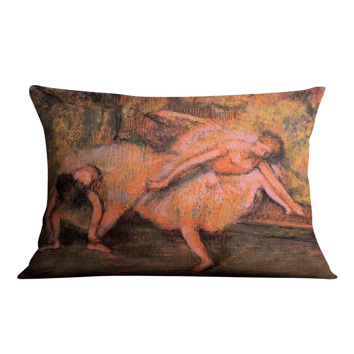 Two dancers on a bank by Degas Cushion