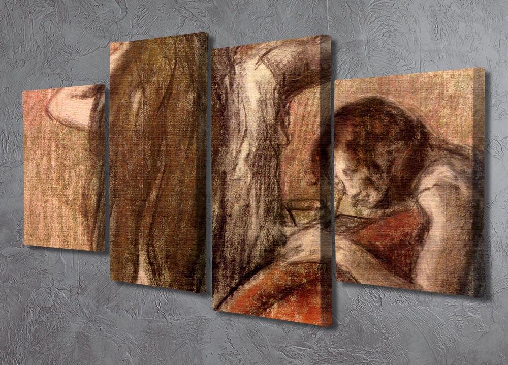 Two girls by Degas 4 Split Panel Canvas - Canvas Art Rocks - 2