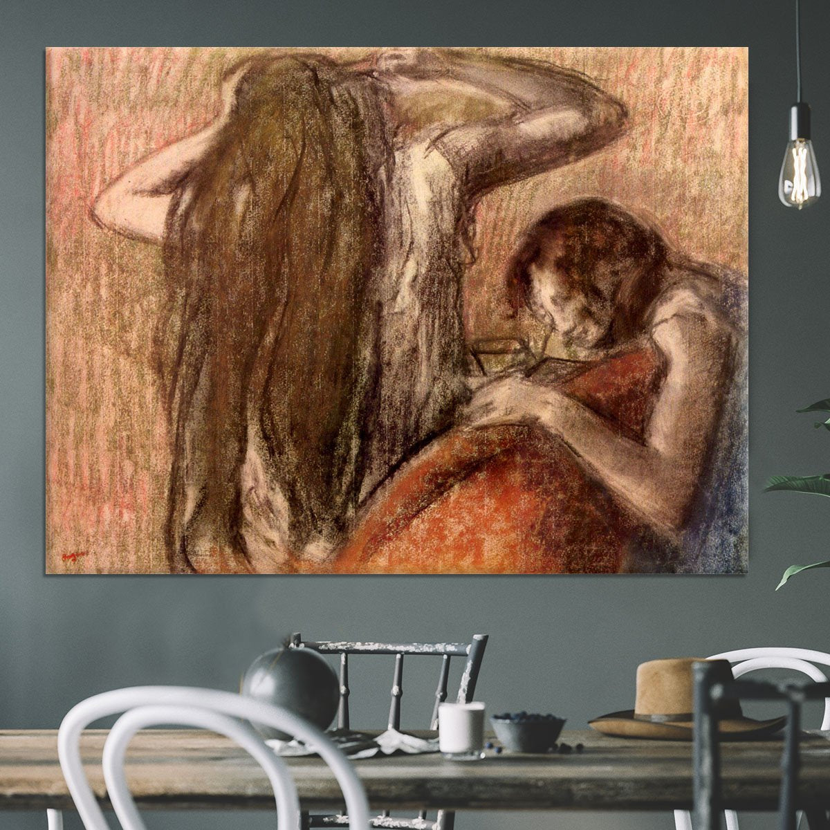 Two girls by Degas Canvas Print or Poster
