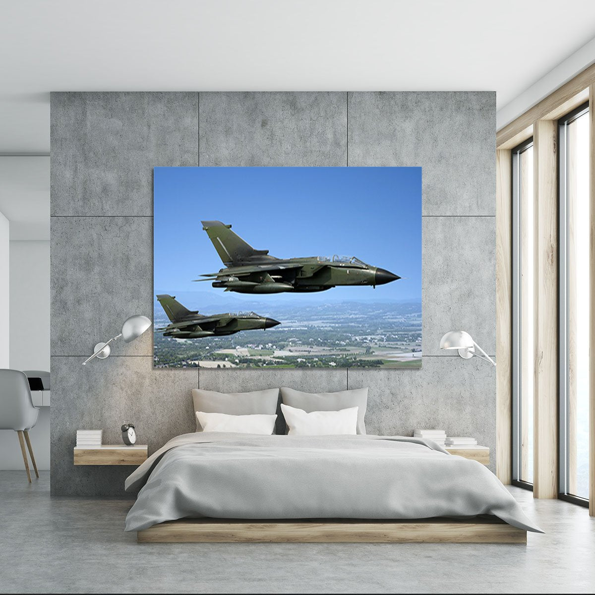 Two green fighter jets Canvas Print or Poster