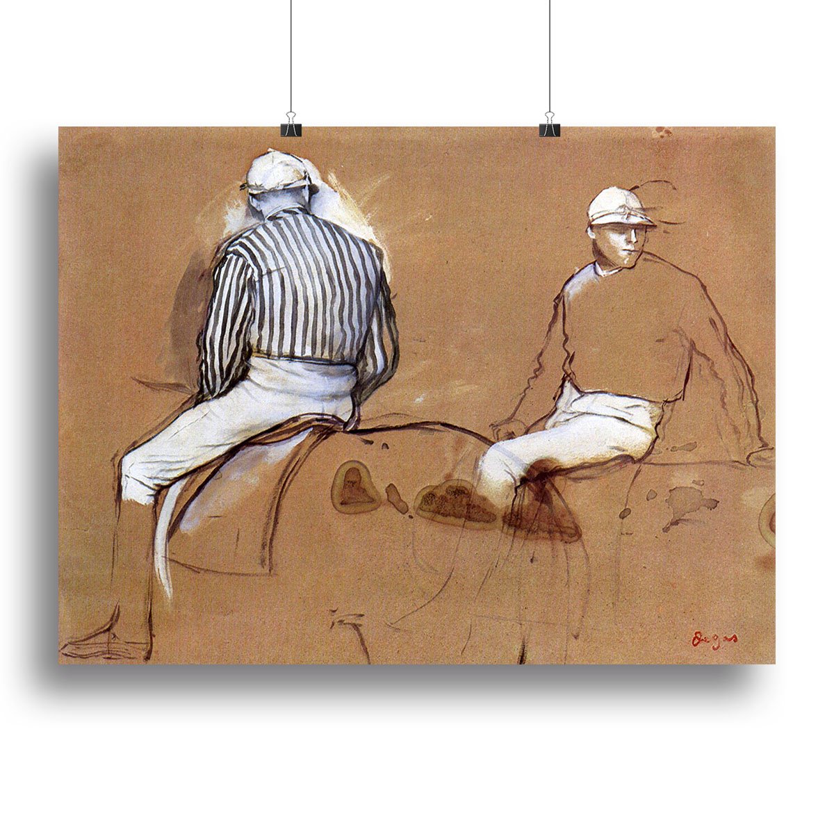 Two jockeys by Degas Canvas Print or Poster