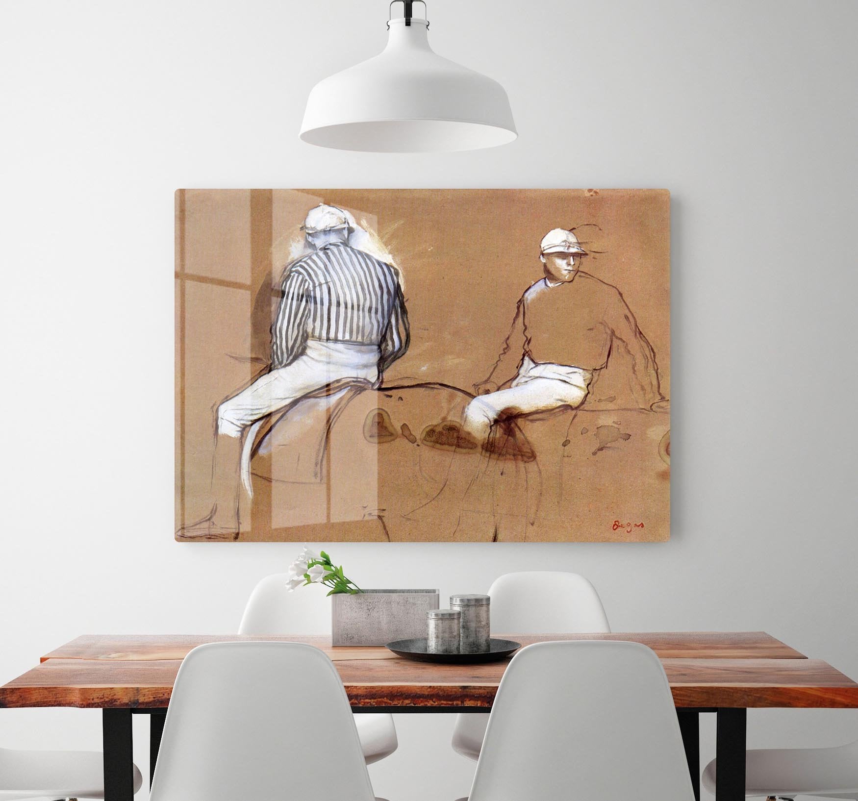 Two jockeys by Degas HD Metal Print - Canvas Art Rocks - 2
