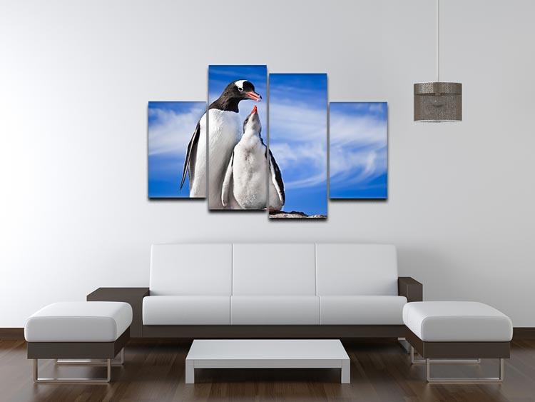 Two penguins resting 4 Split Panel Canvas - Canvas Art Rocks - 3