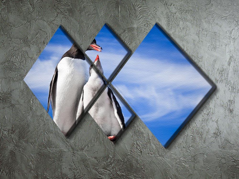 Two penguins resting 4 Square Multi Panel Canvas - Canvas Art Rocks - 2