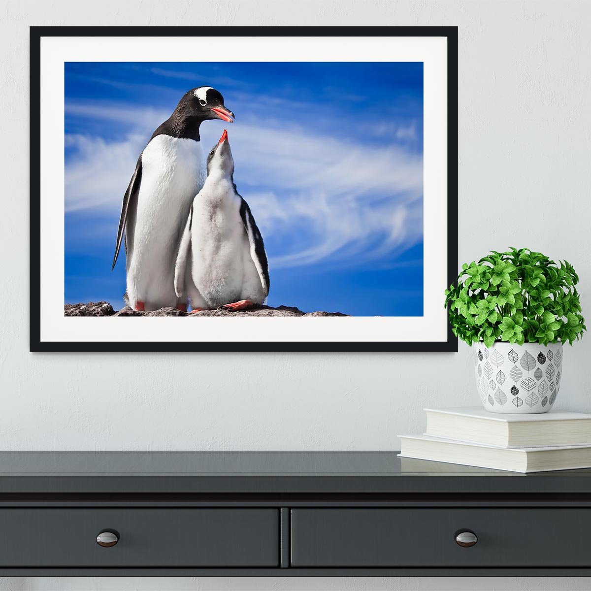 Two penguins resting Framed Print - Canvas Art Rocks - 1