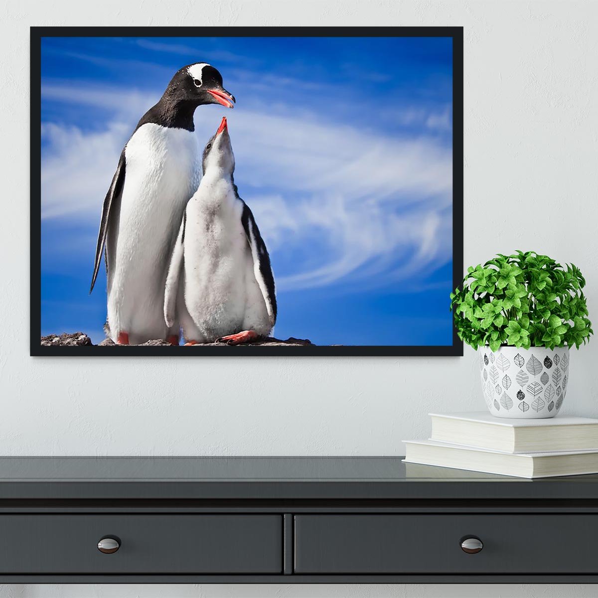 Two penguins resting Framed Print - Canvas Art Rocks - 2