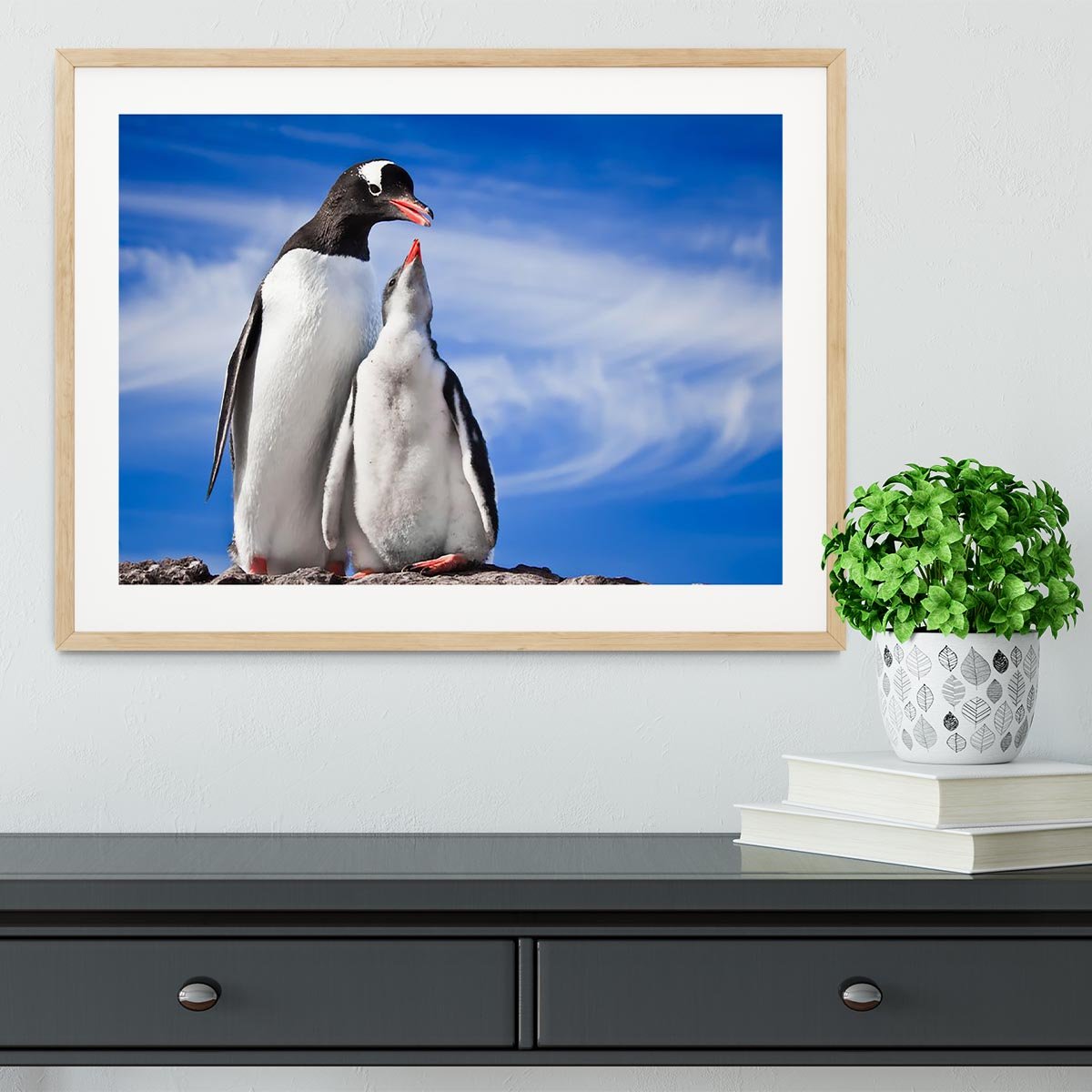 Two penguins resting Framed Print - Canvas Art Rocks - 3
