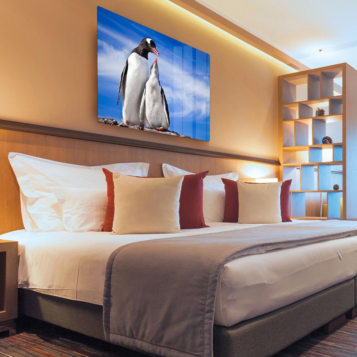 Two penguins resting HD Metal Print - Canvas Art Rocks - 3