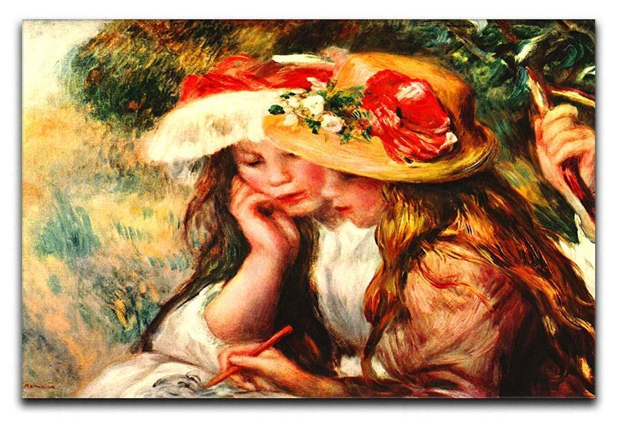 Two reading girls in a garden by Renoir Canvas Print or Poster  - Canvas Art Rocks - 1