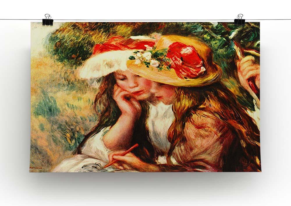 Two reading girls in a garden by Renoir Canvas Print or Poster - Canvas Art Rocks - 2