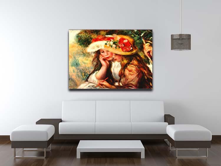 Two reading girls in a garden by Renoir Canvas Print or Poster - Canvas Art Rocks - 4