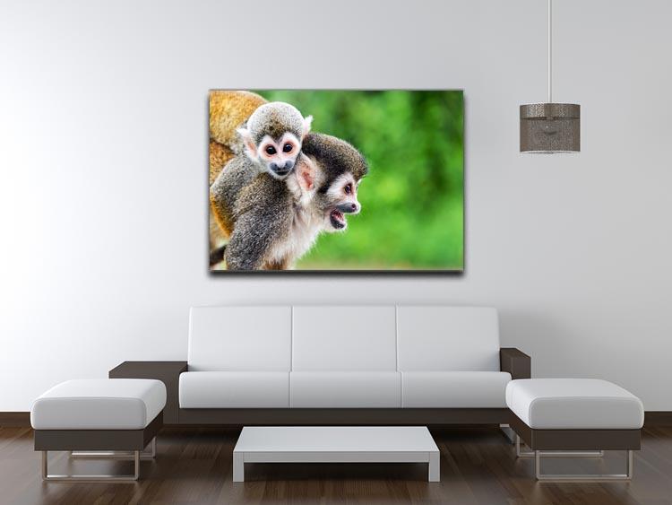 Two squirrel monkeys Canvas Print or Poster - Canvas Art Rocks - 4
