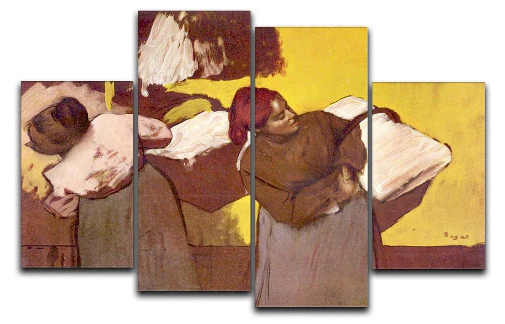 Two washer women by Degas 4 Split Panel Canvas - Canvas Art Rocks - 1