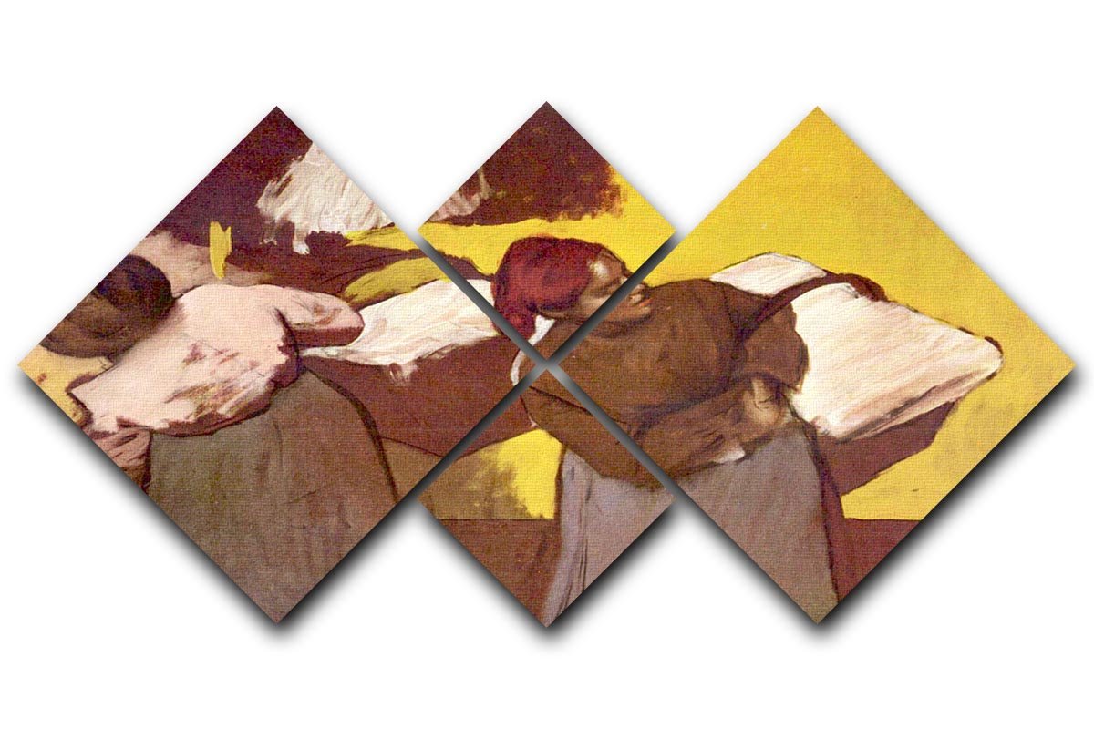 Two washer women by Degas 4 Square Multi Panel Canvas - Canvas Art Rocks - 1