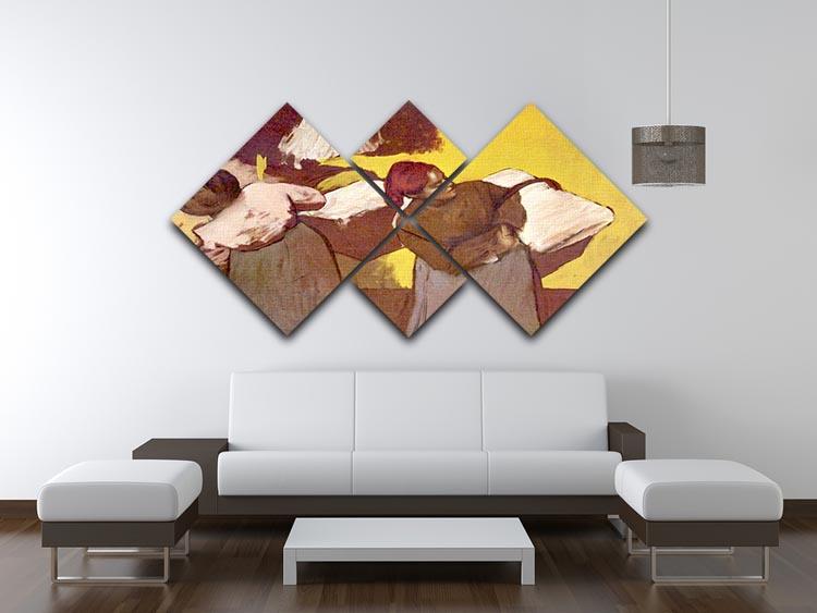 Two washer women by Degas 4 Square Multi Panel Canvas - Canvas Art Rocks - 3