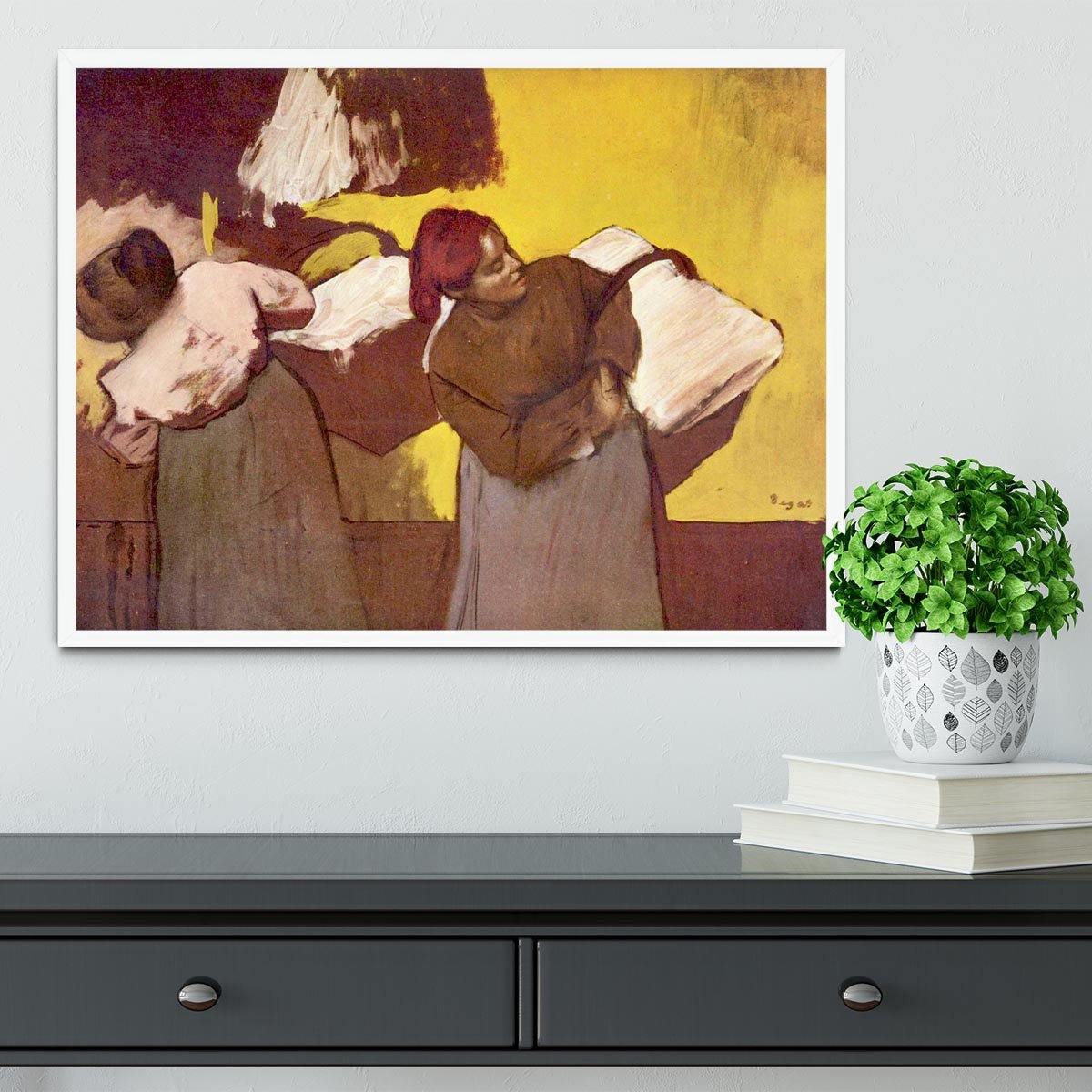 Two washer women by Degas Framed Print - Canvas Art Rocks -6