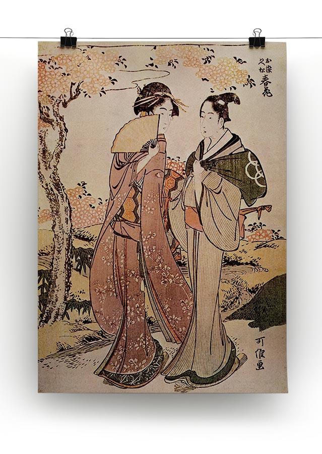 Two women by Hokusai Canvas Print or Poster - Canvas Art Rocks - 2