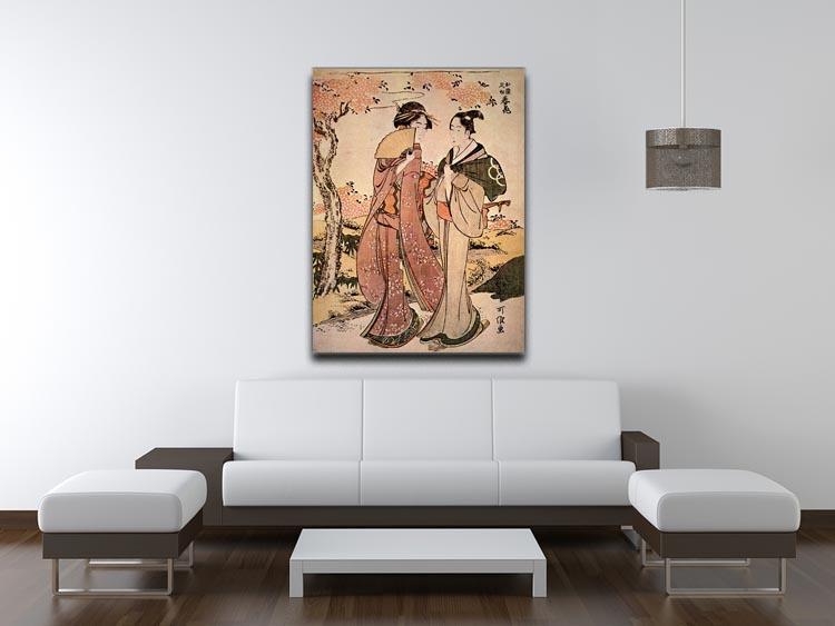 Two women by Hokusai Canvas Print or Poster - Canvas Art Rocks - 4