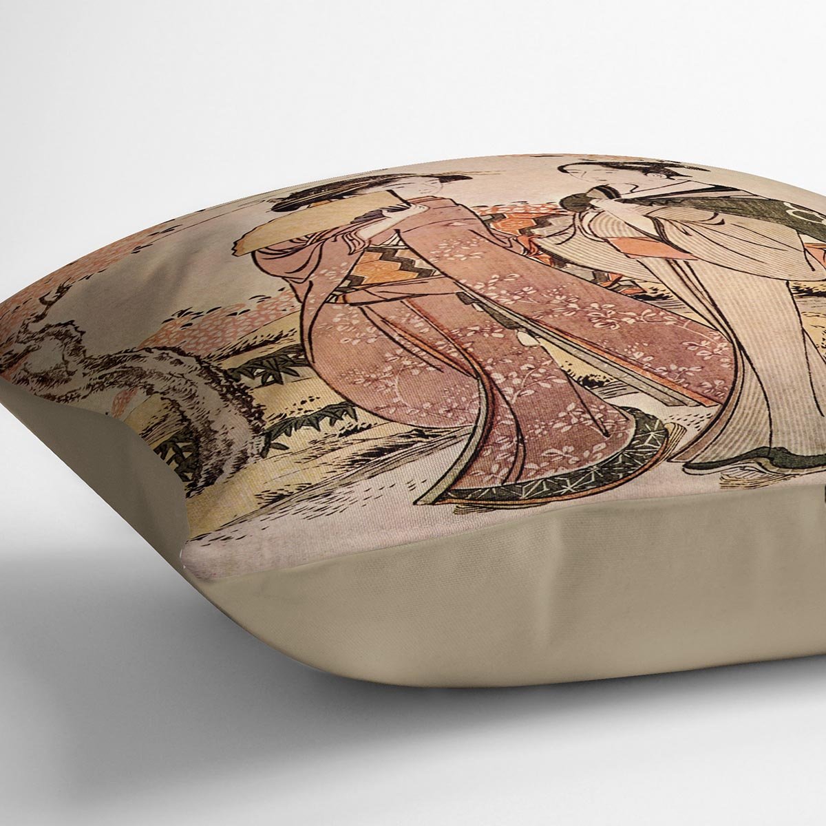 Two women by Hokusai Throw Pillow