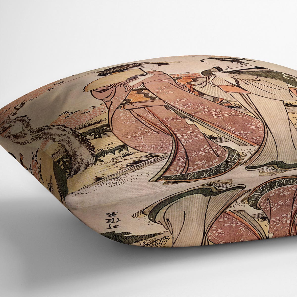 Two women by Hokusai Cushion