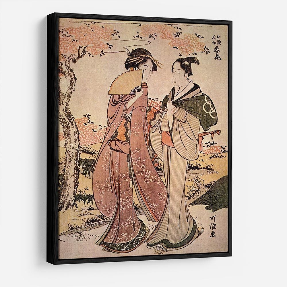 Two women by Hokusai HD Metal Print