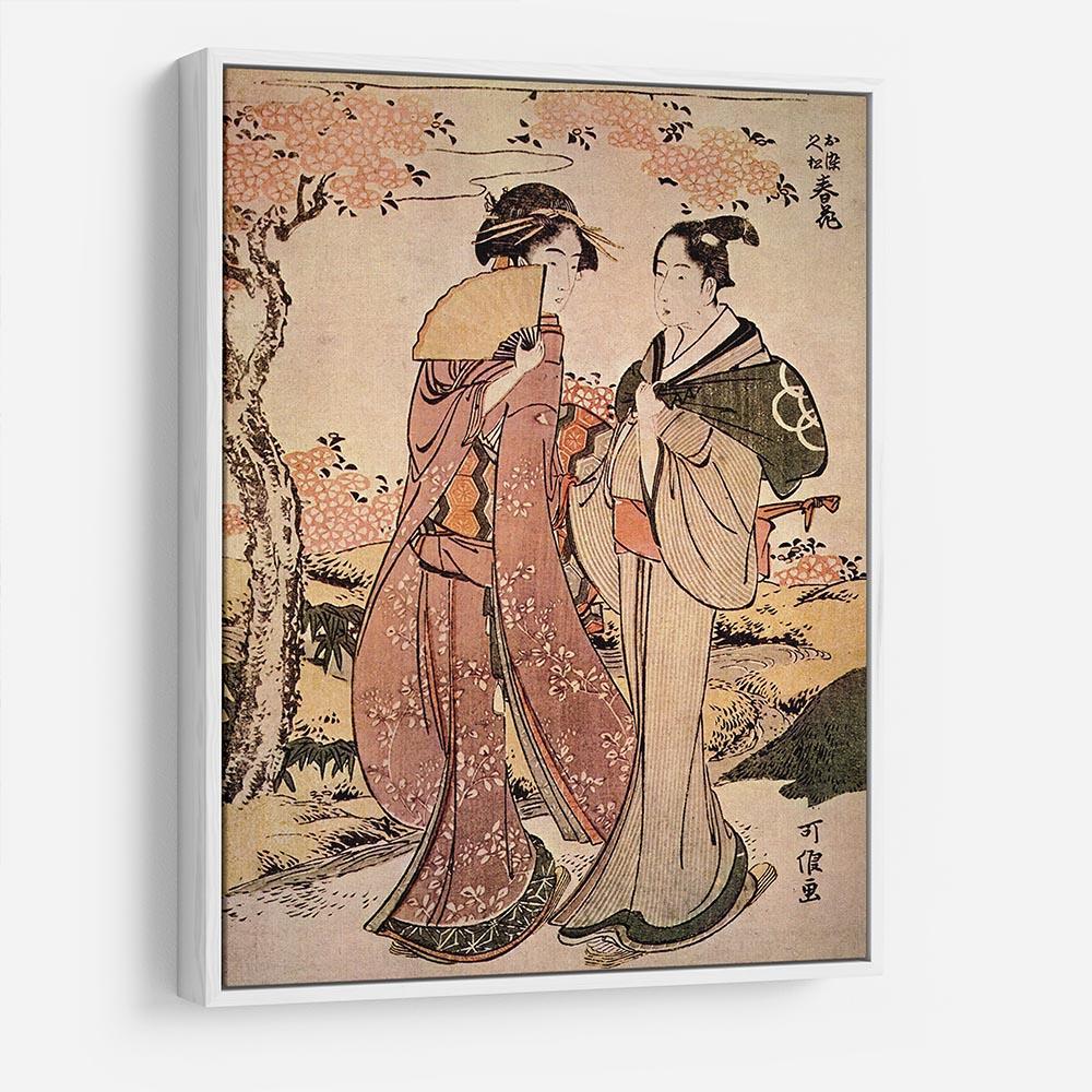 Two women by Hokusai HD Metal Print
