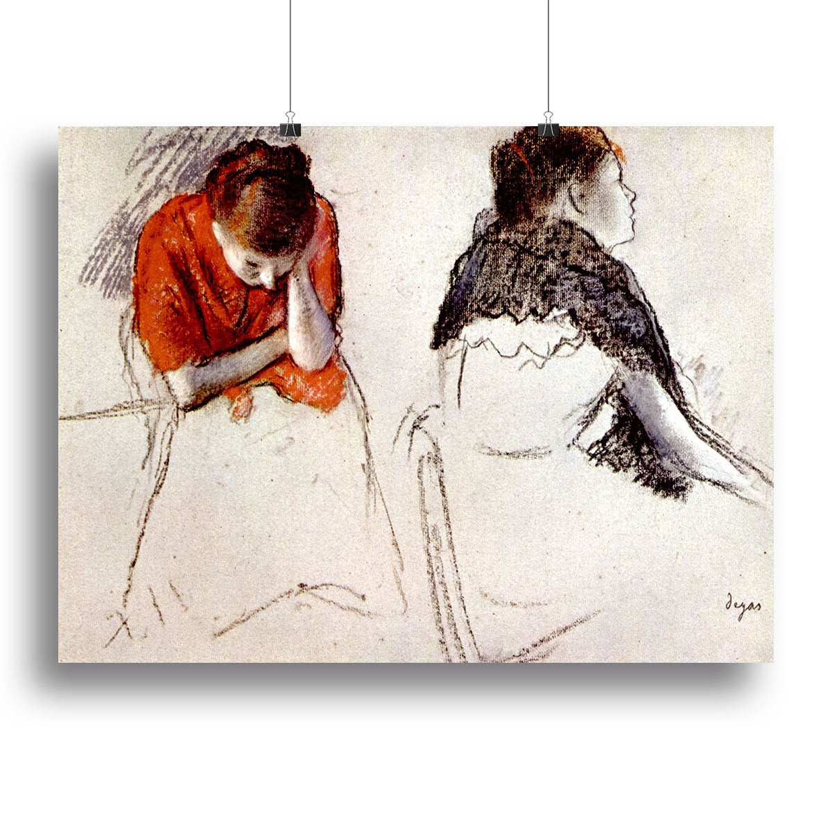 Two women seated by Degas Canvas Print or Poster