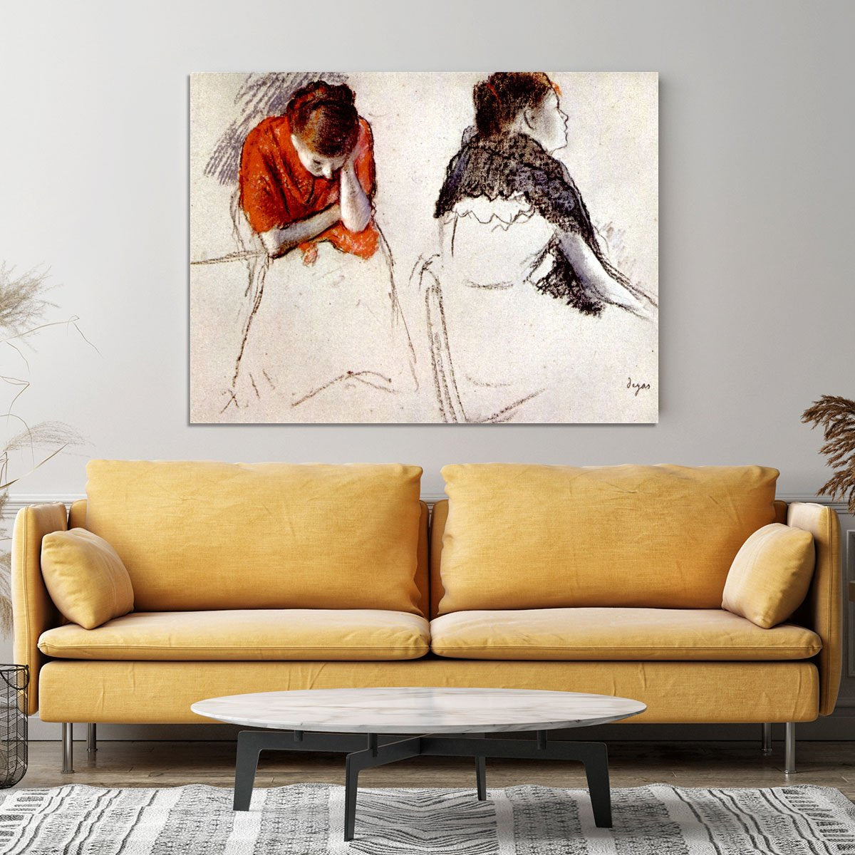 Two women seated by Degas Canvas Print or Poster